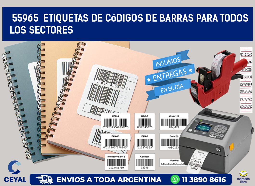 ️55965 Etiquetas de Códigos de Barras para Todos los Sectores