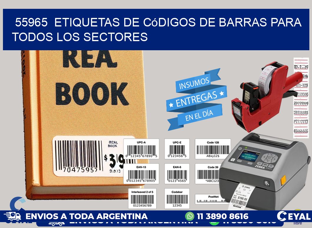 ️55965 Etiquetas de Códigos de Barras para Todos los Sectores