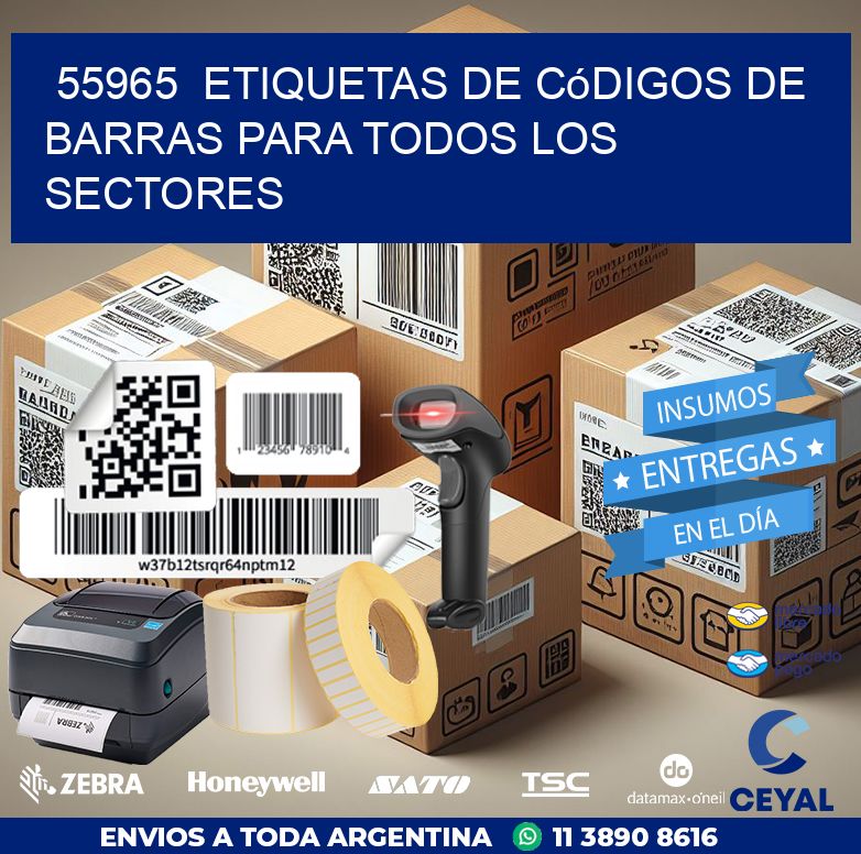 ️55965 Etiquetas de Códigos de Barras para Todos los Sectores