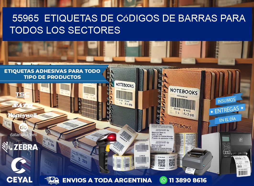 ️55965  Etiquetas de Códigos de Barras para Todos los Sectores