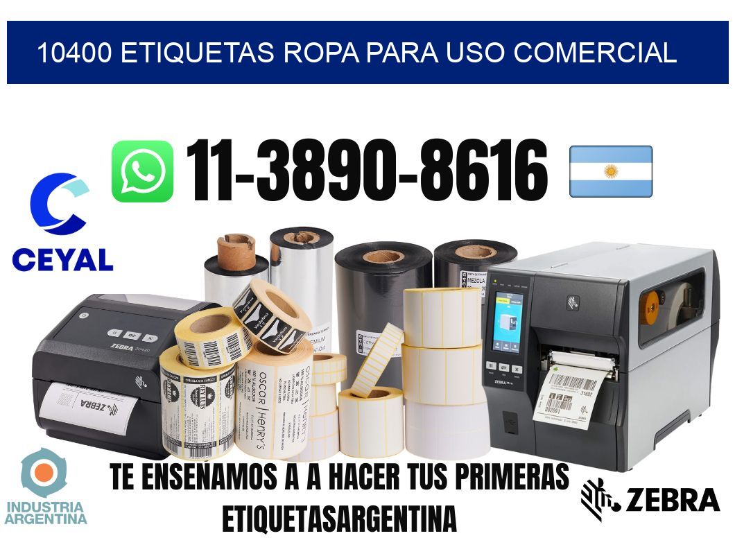 10400 Etiquetas ropa para uso comercial