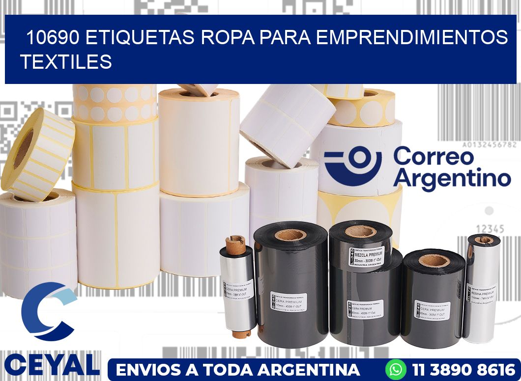 10690 Etiquetas ropa para emprendimientos textiles