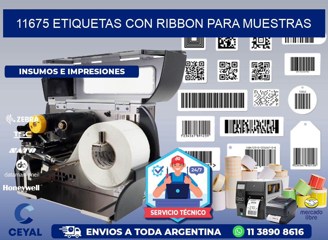 11675 etiquetas con ribbon para muestras