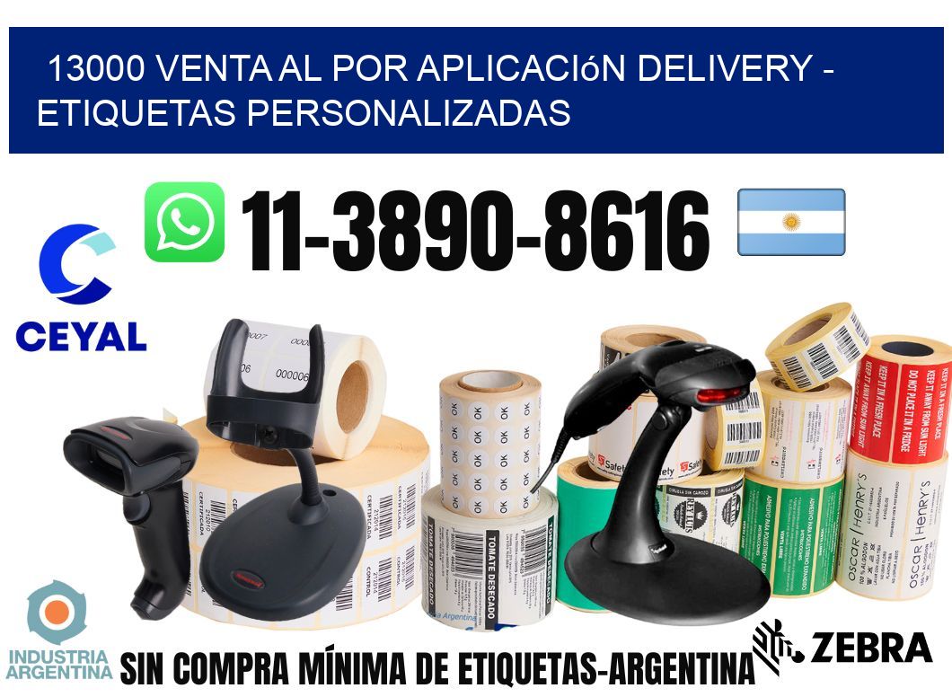 13000 Venta al Por Aplicación delivery - Etiquetas Personalizadas