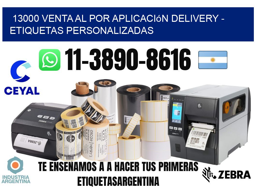 13000 Venta al Por Aplicación delivery - Etiquetas Personalizadas
