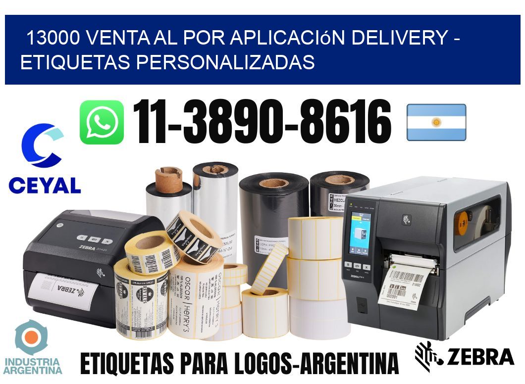 13000 Venta al Por Aplicación delivery - Etiquetas Personalizadas