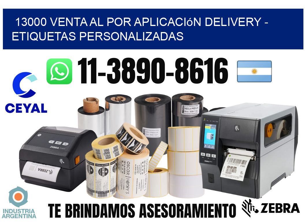 13000 Venta al Por Aplicación delivery - Etiquetas Personalizadas