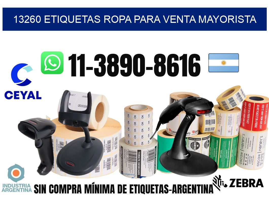 13260 Etiquetas ropa para venta mayorista