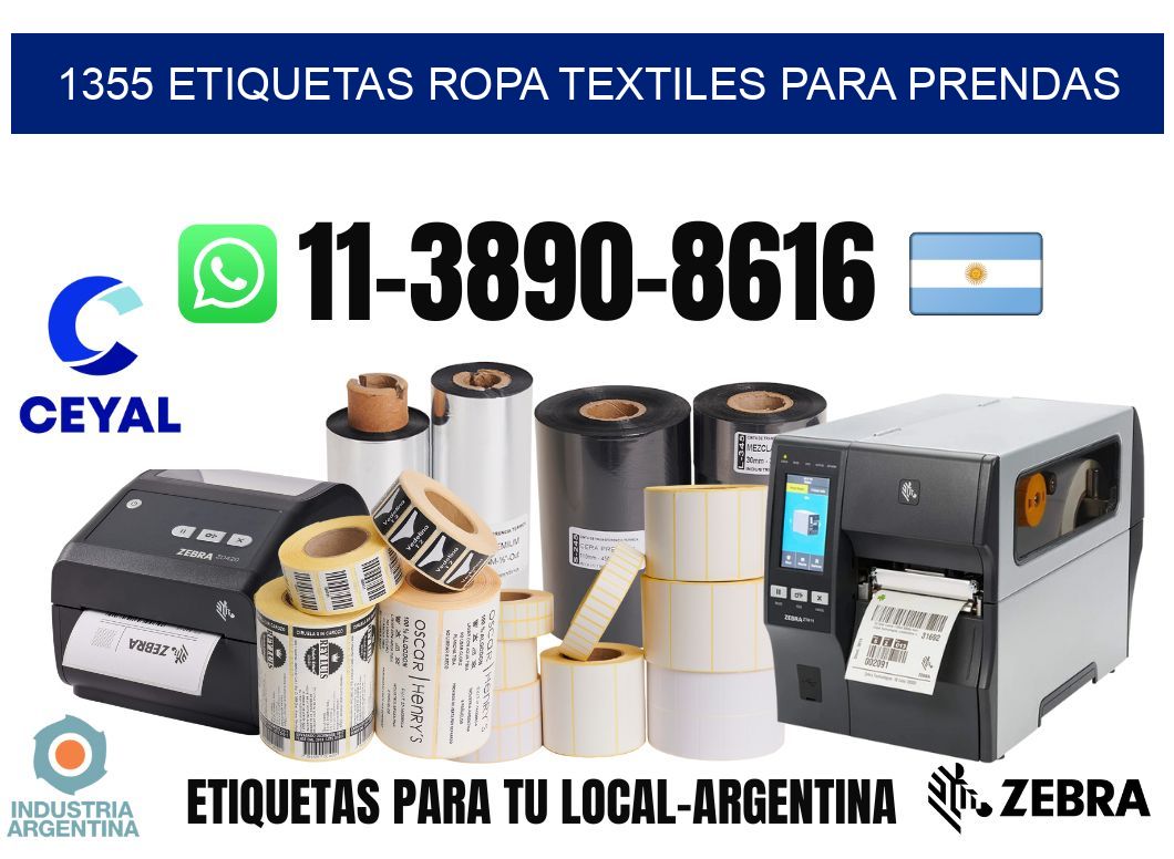 1355 Etiquetas ropa textiles para prendas