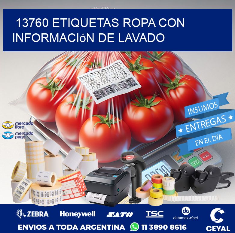 13760 Etiquetas ropa con información de lavado