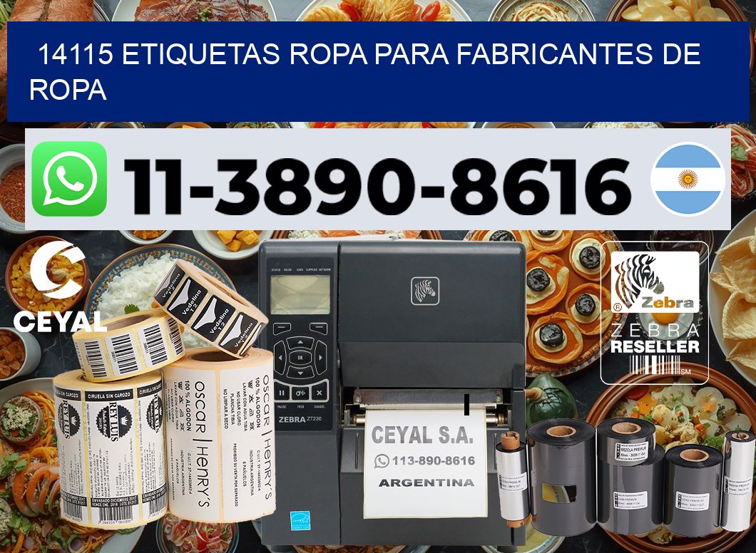 14115 Etiquetas ropa para fabricantes de ropa