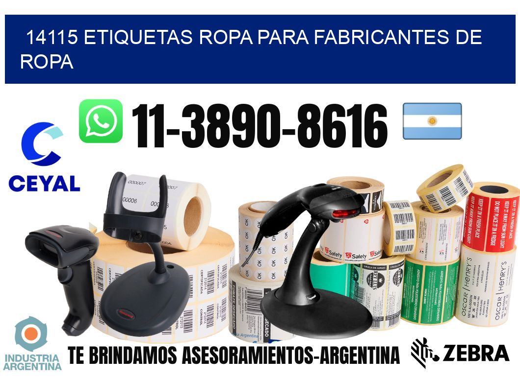 14115 Etiquetas ropa para fabricantes de ropa