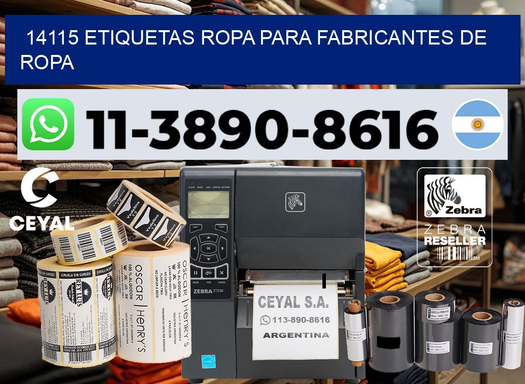 14115 Etiquetas ropa para fabricantes de ropa