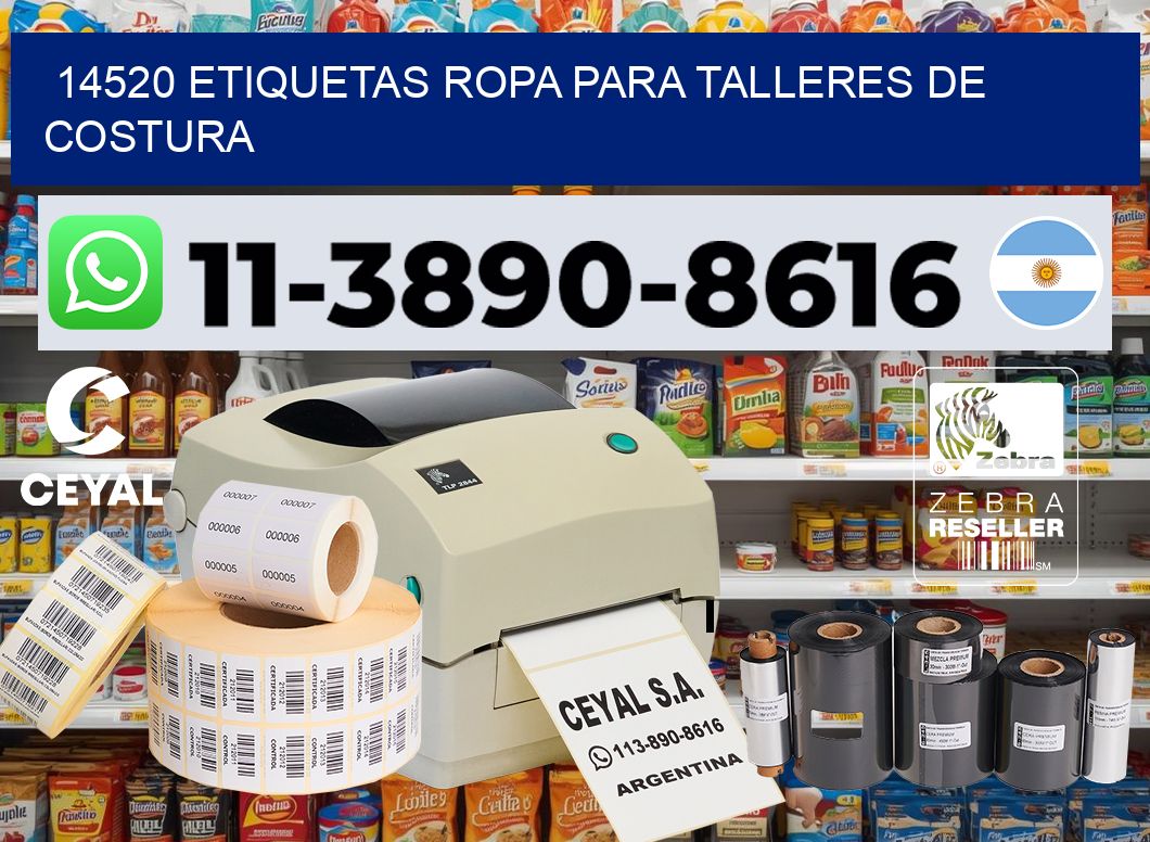 14520 Etiquetas ropa para talleres de costura