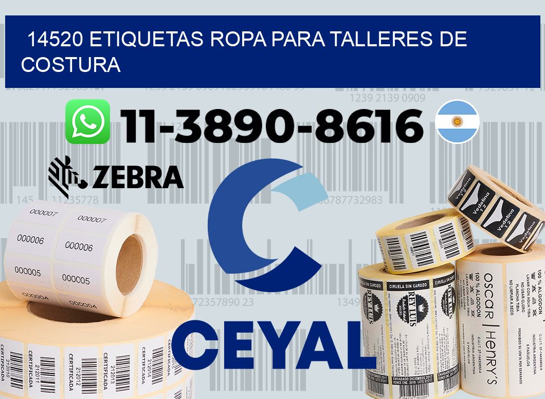 14520 Etiquetas ropa para talleres de costura