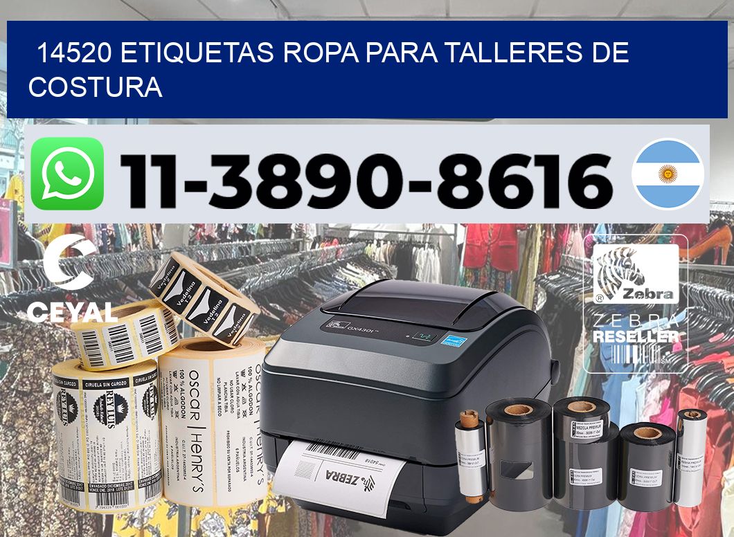 14520 Etiquetas ropa para talleres de costura