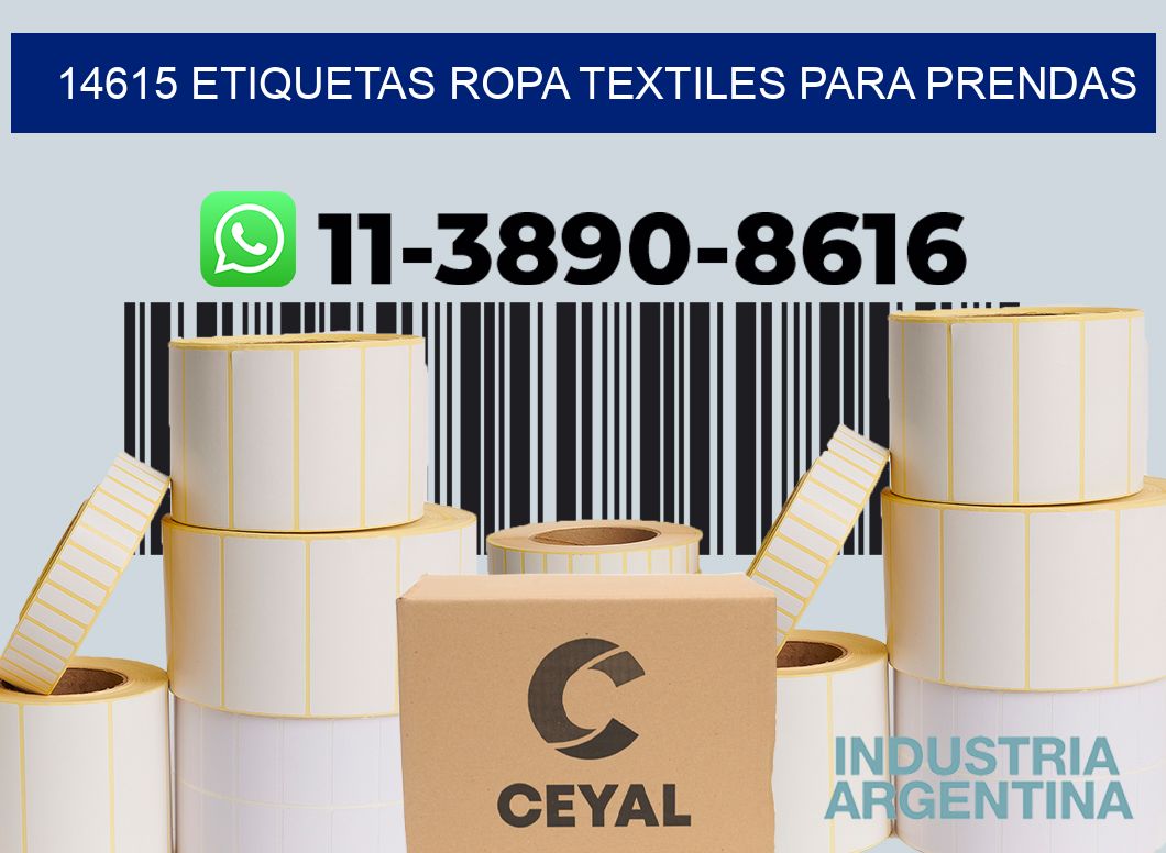 14615 Etiquetas ropa textiles para prendas