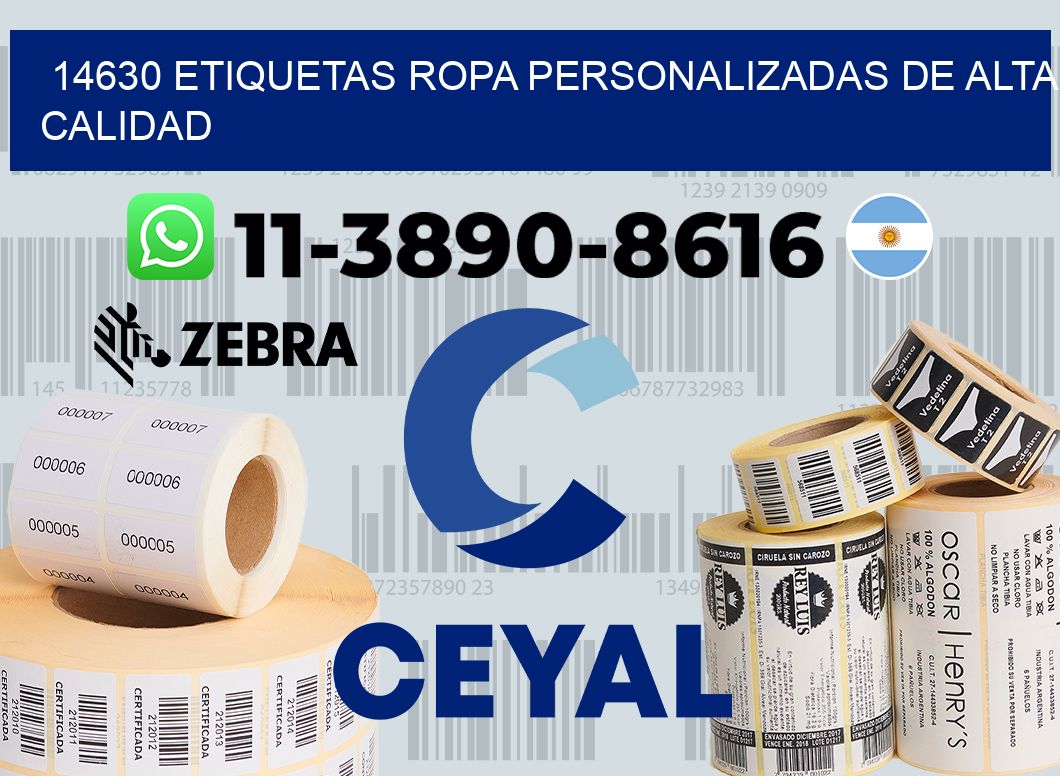 14630 Etiquetas ropa personalizadas de alta calidad