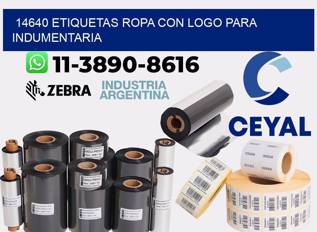 14640 Etiquetas ropa con logo para indumentaria