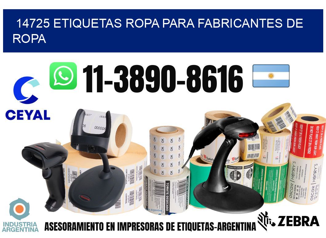 14725 Etiquetas ropa para fabricantes de ropa
