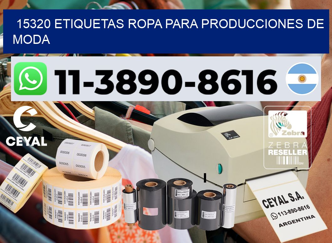 15320 Etiquetas ropa para producciones de moda