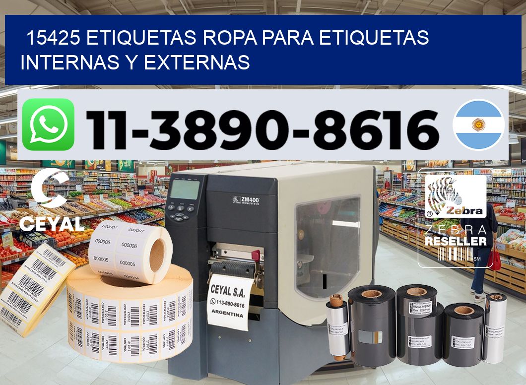 15425 Etiquetas ropa para etiquetas internas y externas