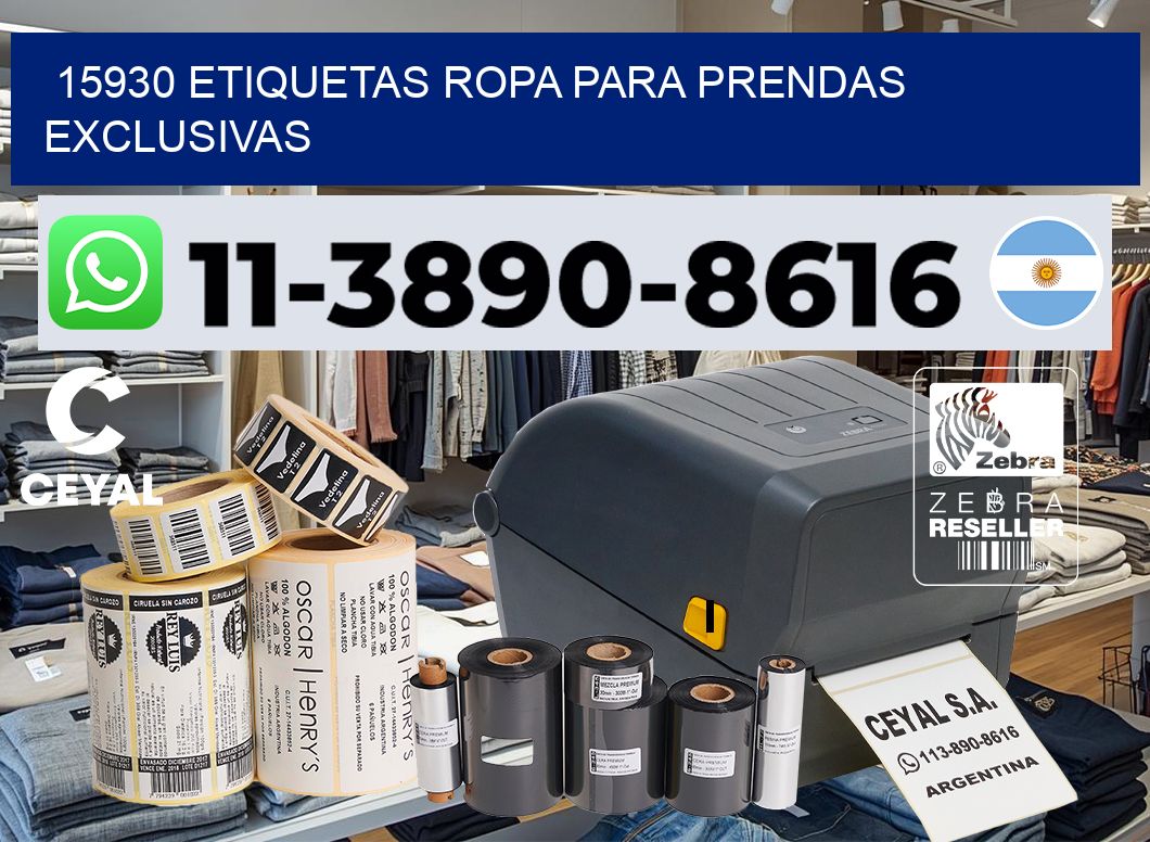 15930 Etiquetas ropa para prendas exclusivas