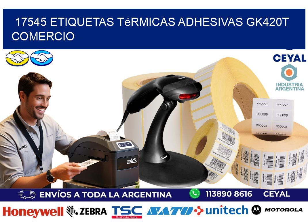 17545 etiquetas térmicas adhesivas gk420t comercio