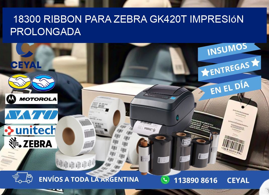 18300 ribbon para zebra gk420t impresión prolongada