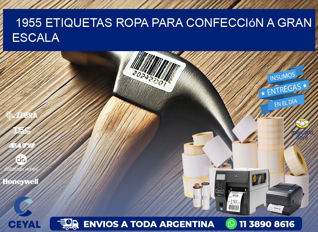 1955 Etiquetas ropa para confección a gran escala