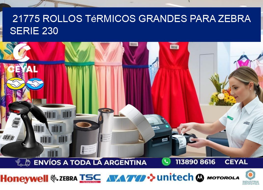 21775 rollos térmicos grandes para zebra serie 230