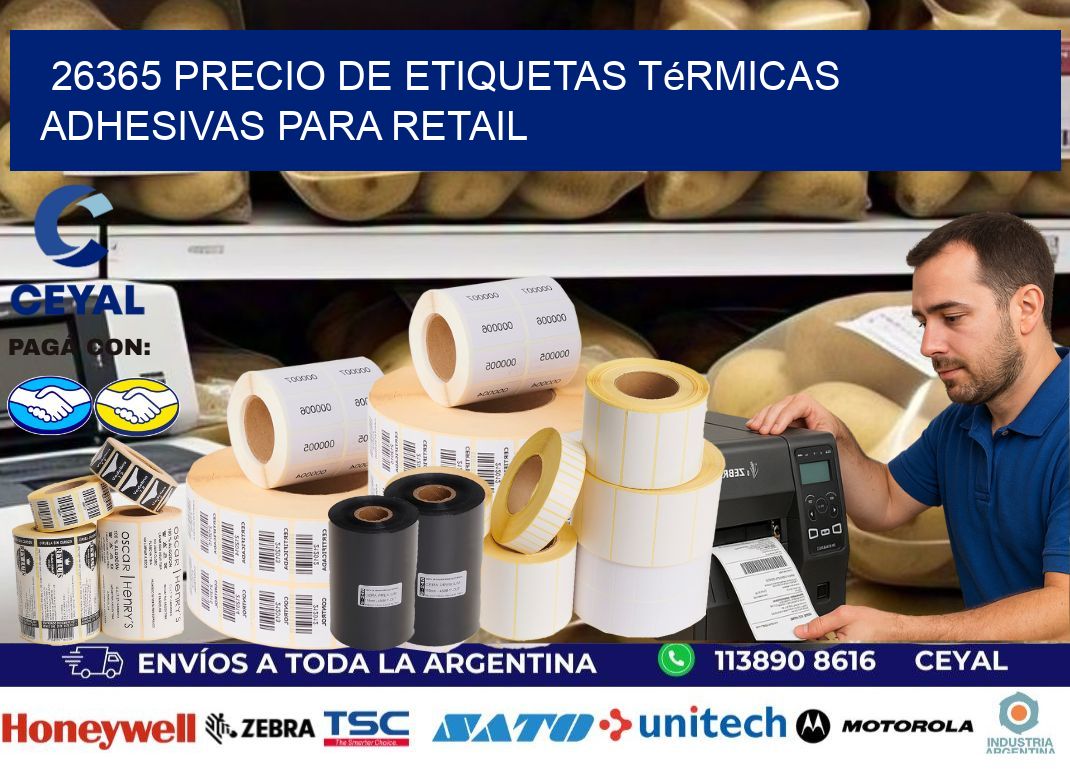 26365 precio de etiquetas térmicas adhesivas para retail