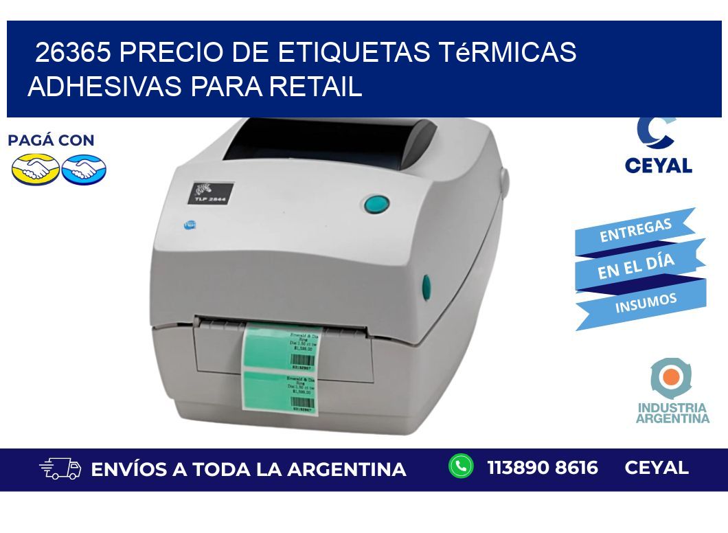 26365 precio de etiquetas térmicas adhesivas para retail