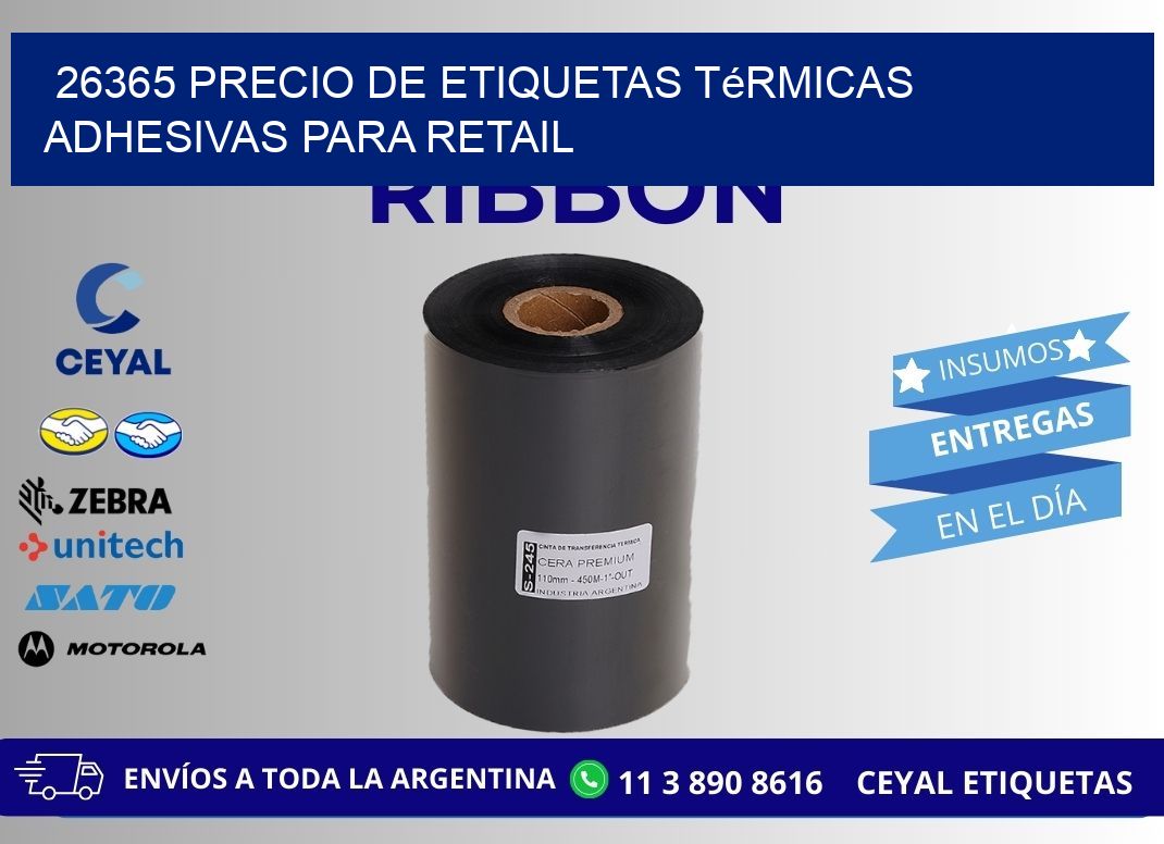 26365 precio de etiquetas térmicas adhesivas para retail