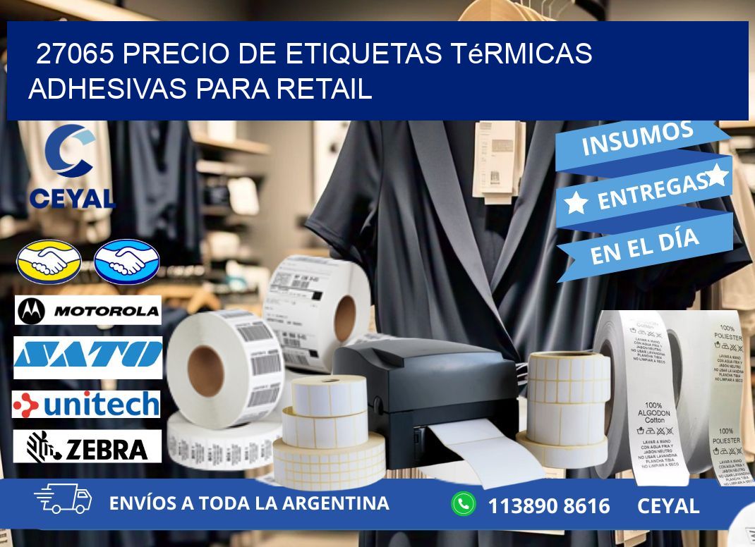 27065 precio de etiquetas térmicas adhesivas para retail