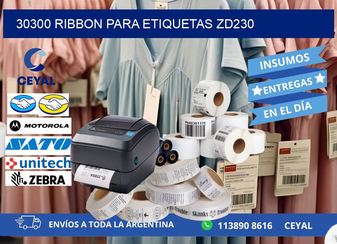 30300 ribbon para etiquetas zd230