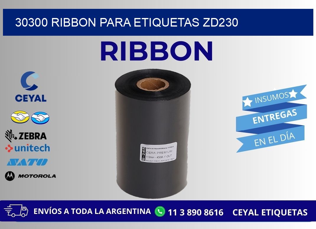30300 ribbon para etiquetas zd230