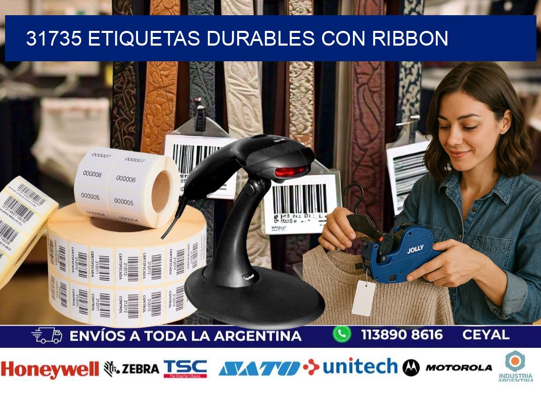 31735 etiquetas durables con ribbon