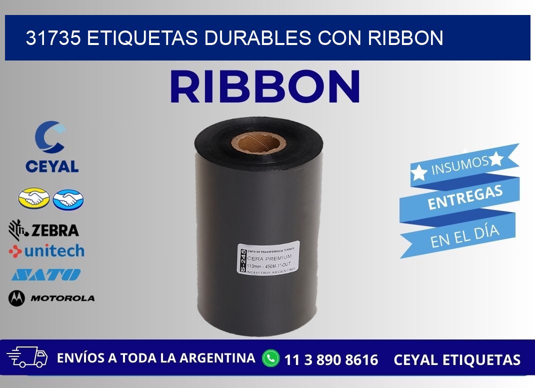 31735 etiquetas durables con ribbon