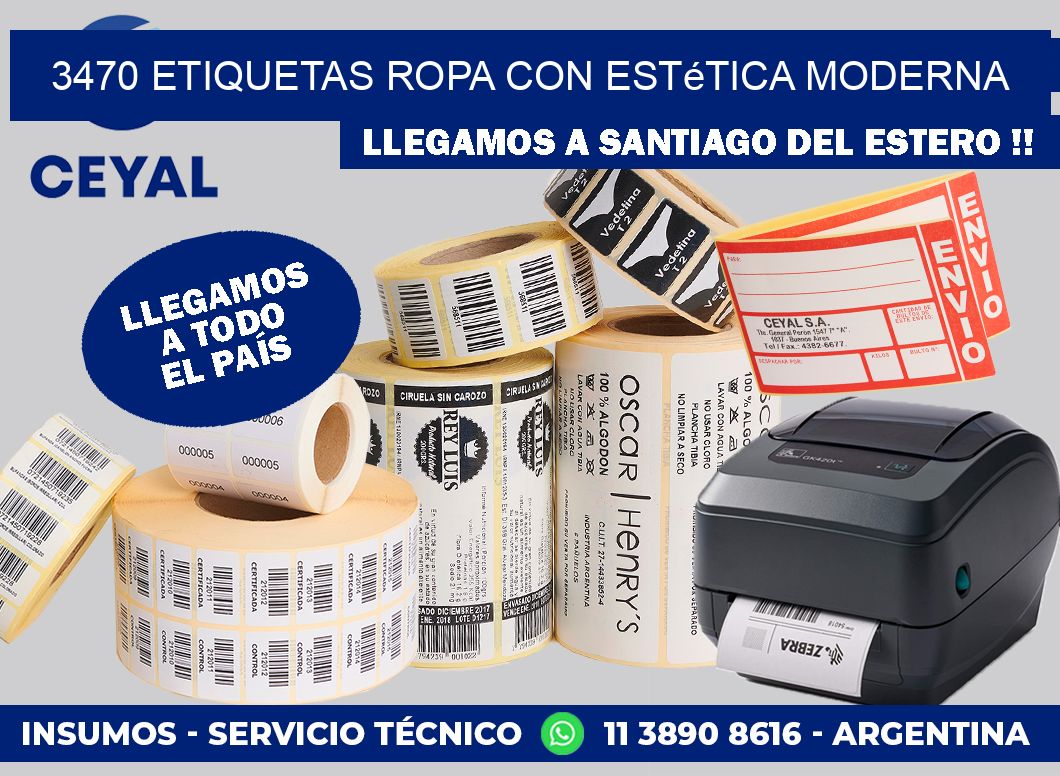 3470 Etiquetas ropa con estética moderna