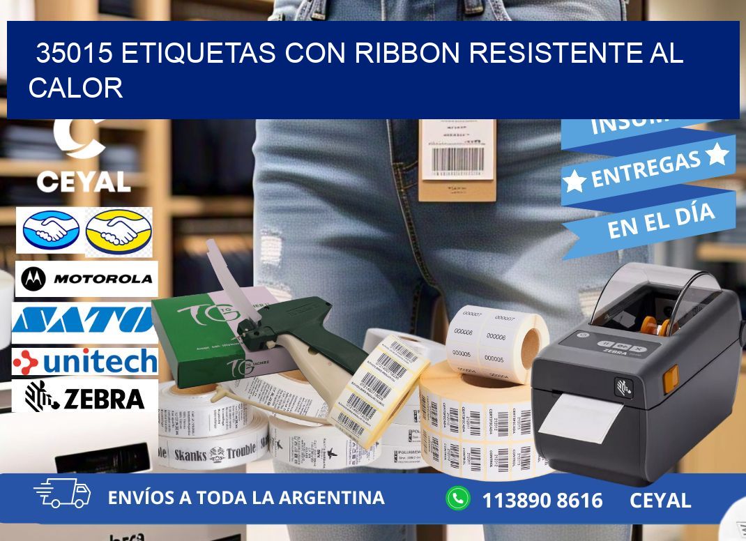 35015 etiquetas con ribbon resistente al calor