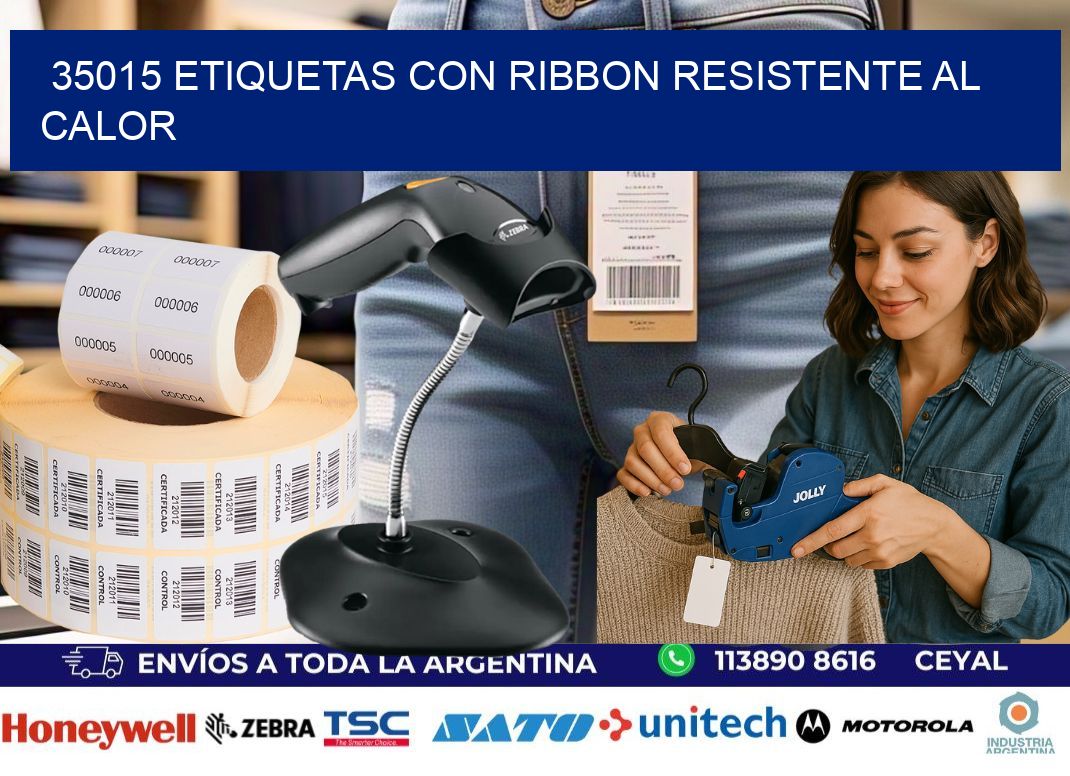 35015 etiquetas con ribbon resistente al calor