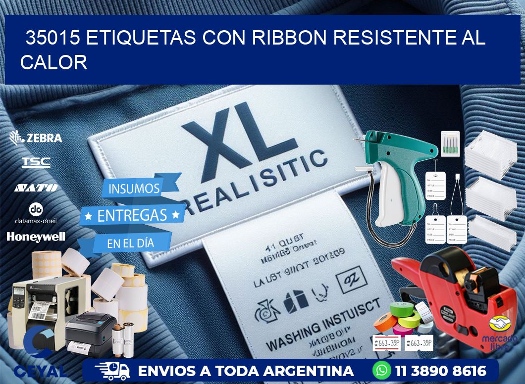 35015 etiquetas con ribbon resistente al calor