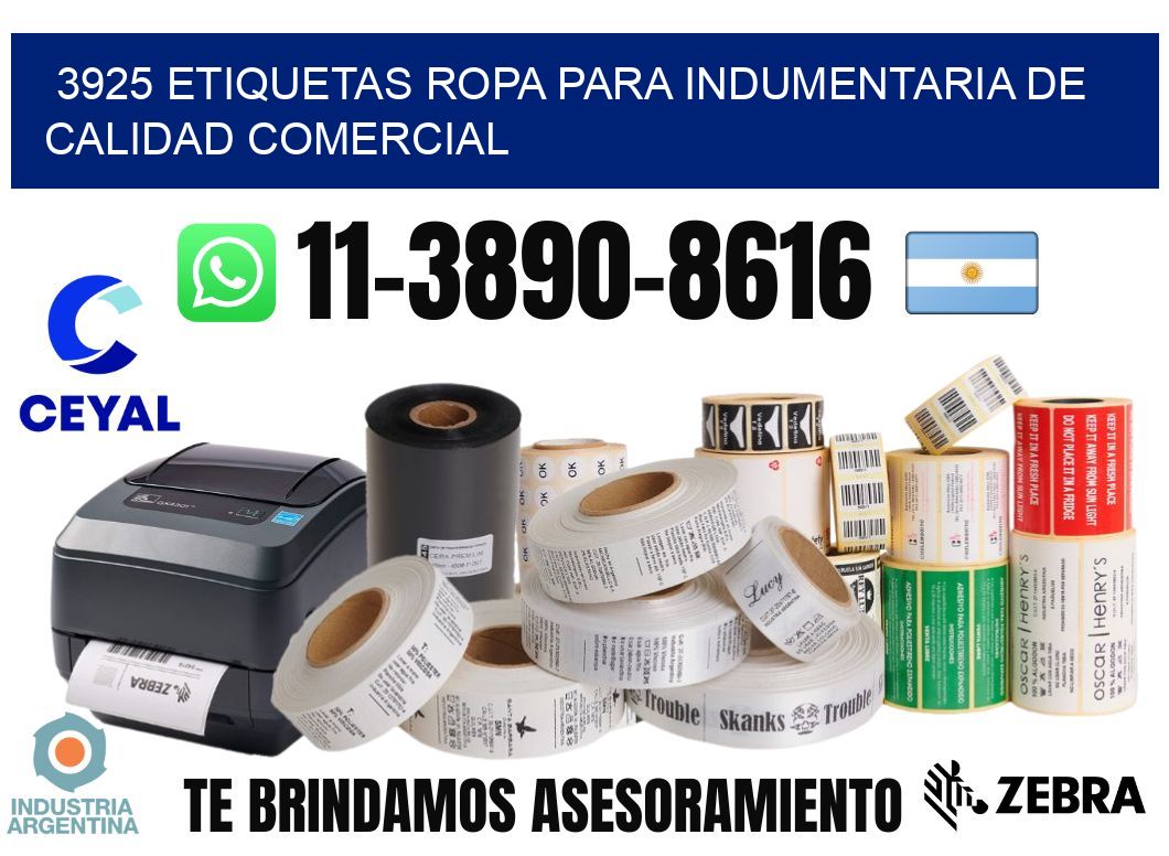 3925 Etiquetas ropa para indumentaria de calidad comercial