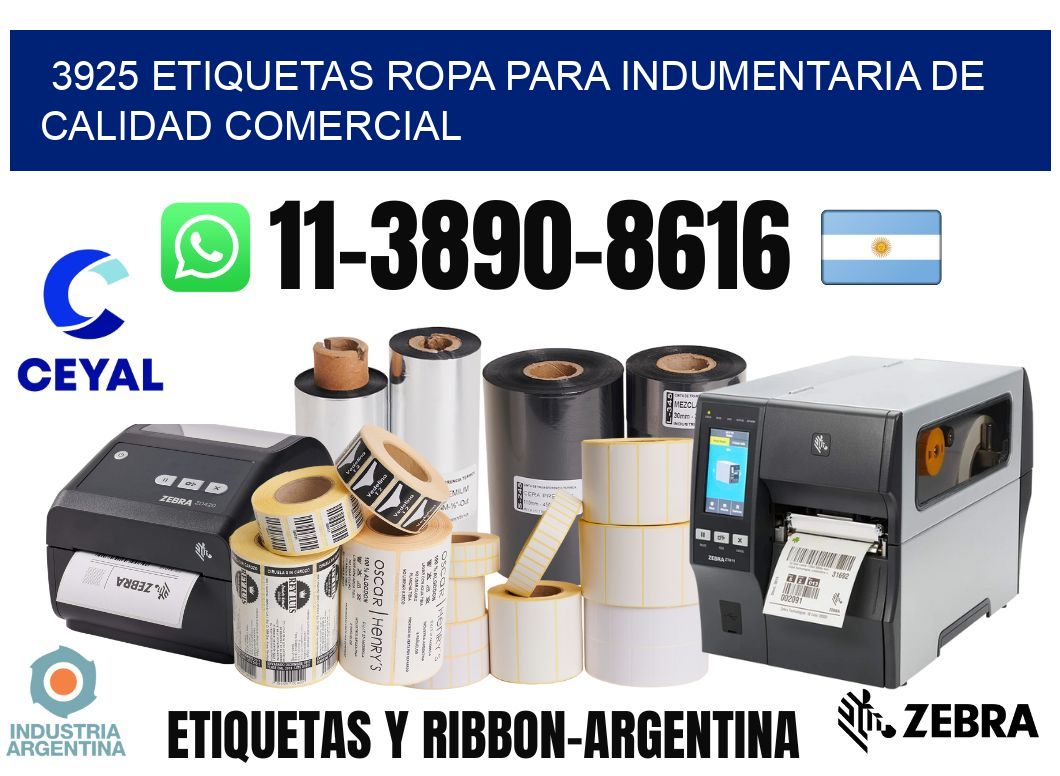 3925 Etiquetas ropa para indumentaria de calidad comercial