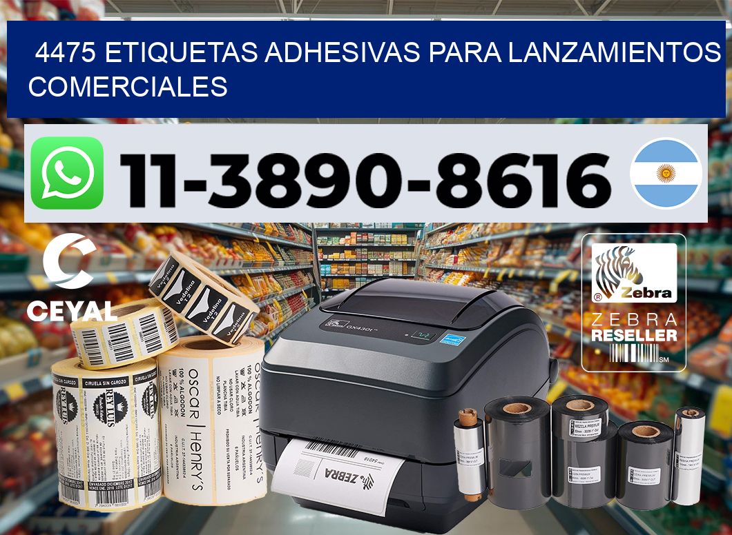 4475 Etiquetas adhesivas para lanzamientos comerciales