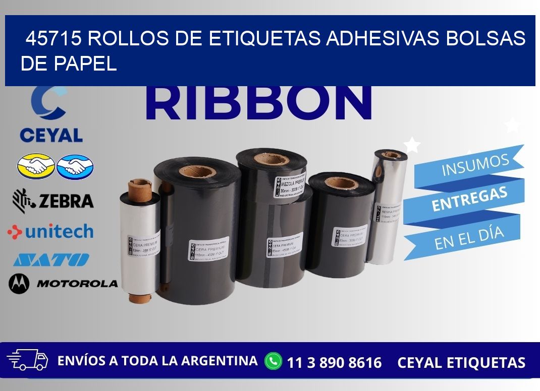 45715 rollos de etiquetas adhesivas bolsas de papel
