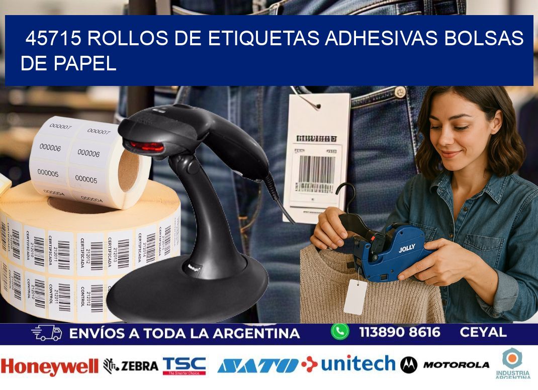 45715 rollos de etiquetas adhesivas bolsas de papel