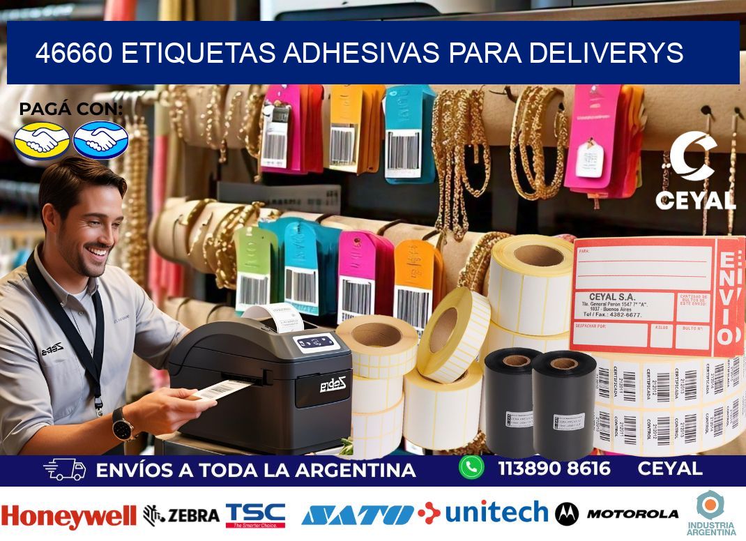 46660 etiquetas adhesivas para deliverys