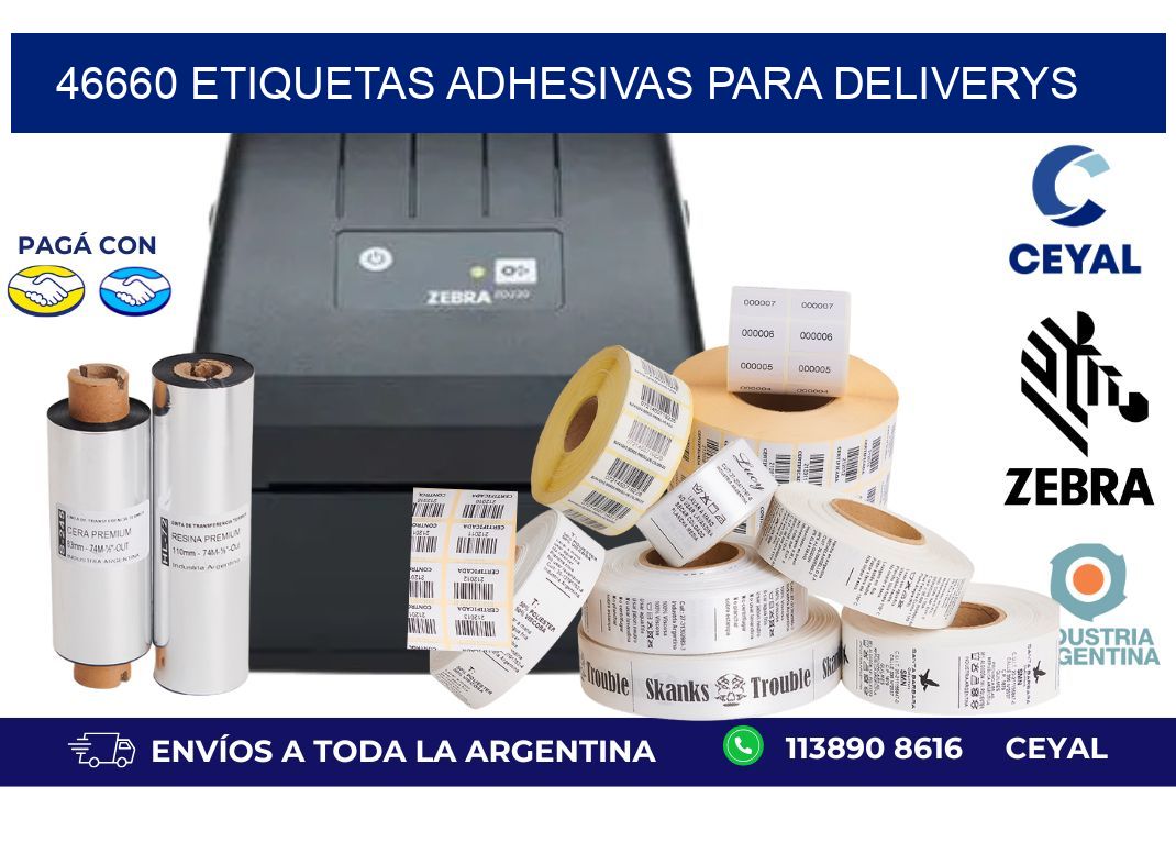 46660 etiquetas adhesivas para deliverys